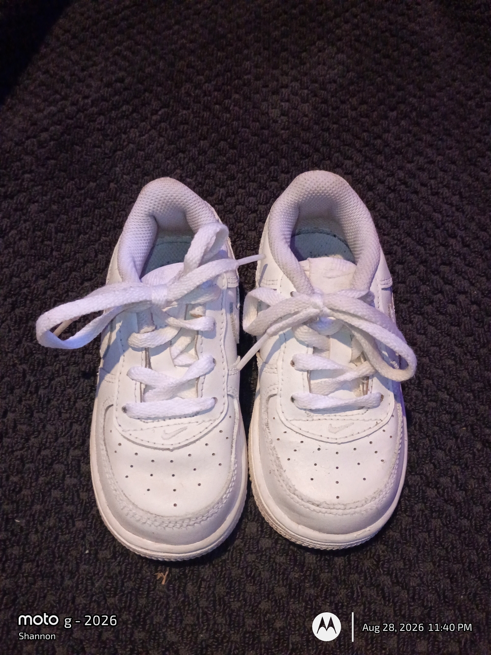 White Nike Air Force One Kids Athletic Sneakers - Classic Casual Shoes